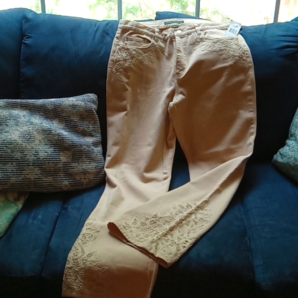 Lauren Jeans by Ralph Lauren in size 12 tan enhanced with beautiful lace